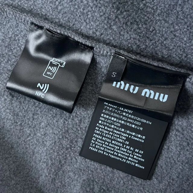 Miu Miu Oversized Fleece Jacket Gray Outerwear - 40