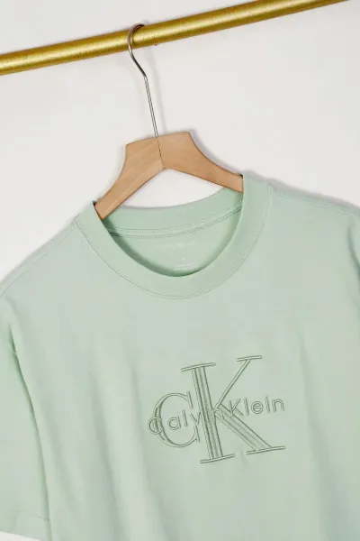 Calvin Klein Jeans Monogram Embroidered Beige T-Shirt - 9