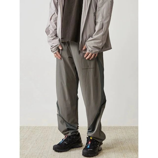 Design Technical Pants Gray Multi-Tone Windbreaker-Style Pants - 21