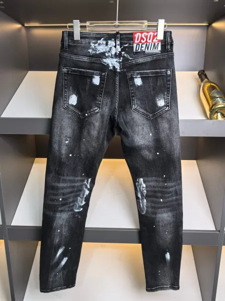 Dsquared2 New Rider Jean Distressed Black Denim Shorts - 11