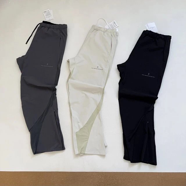 Design Technical Pants Gray Multi-Tone Windbreaker-Style Pants - 24