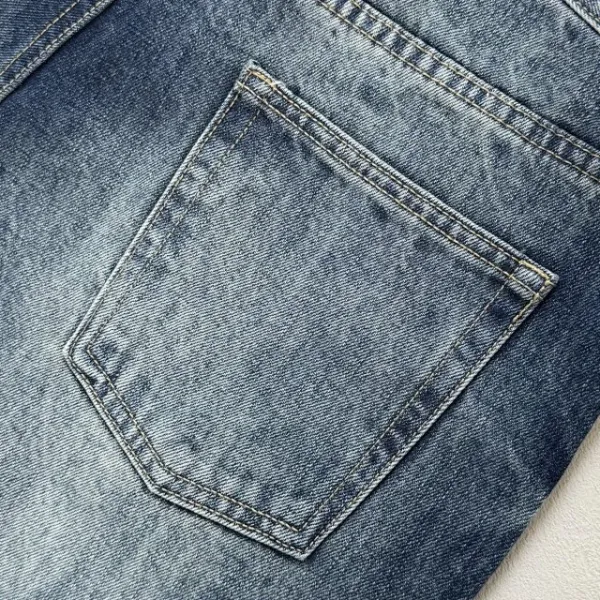 Design Wide-Leg Distressed Blue Jeans - 23