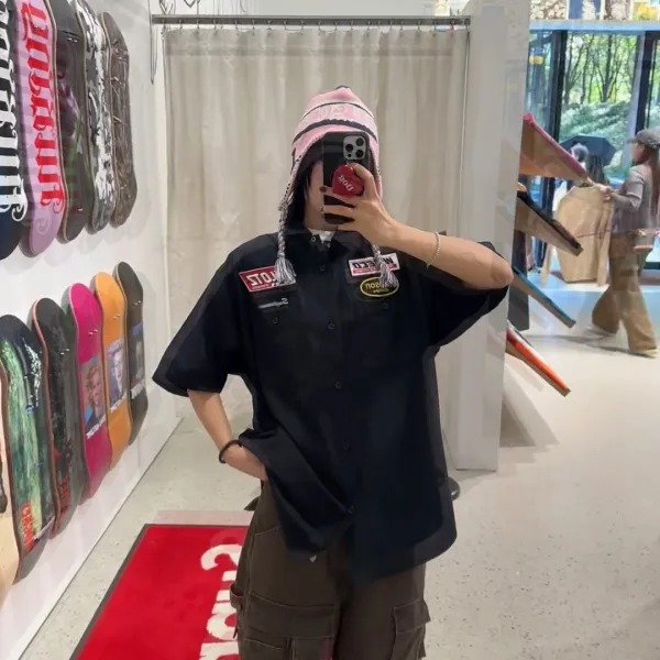 Vanson Leather x Supreme x Wiseco x Klotz Racing Pinstripe Work Shirt White - 7