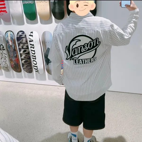 Vanson Leather x Supreme x Wiseco x Klotz Racing Pinstripe Work Shirt White - 8