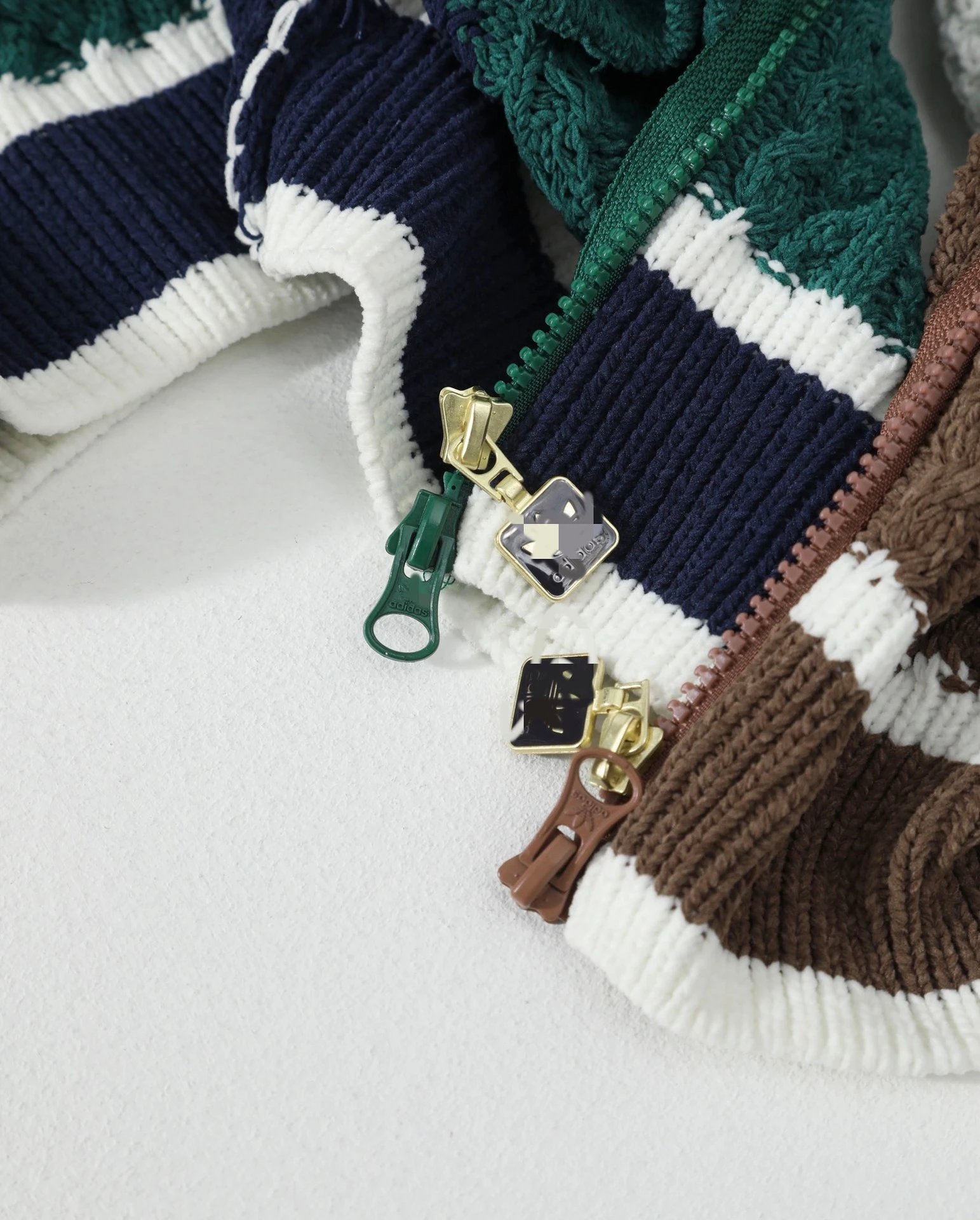 Design Cable Knit Color-Block Bomber Jacket Brown and Green Outerwear.jacket - 5