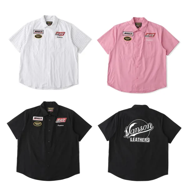 Vanson Leather x Supreme x Wiseco x Klotz Racing Pinstripe Work Shirt White - 9