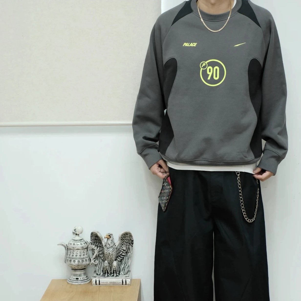 Palace Nike 90 Black Grey Sportswear Sweatshirt