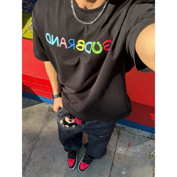 GOOD BRAND Rainbow Logo Graphic T-Shirt Black - 8