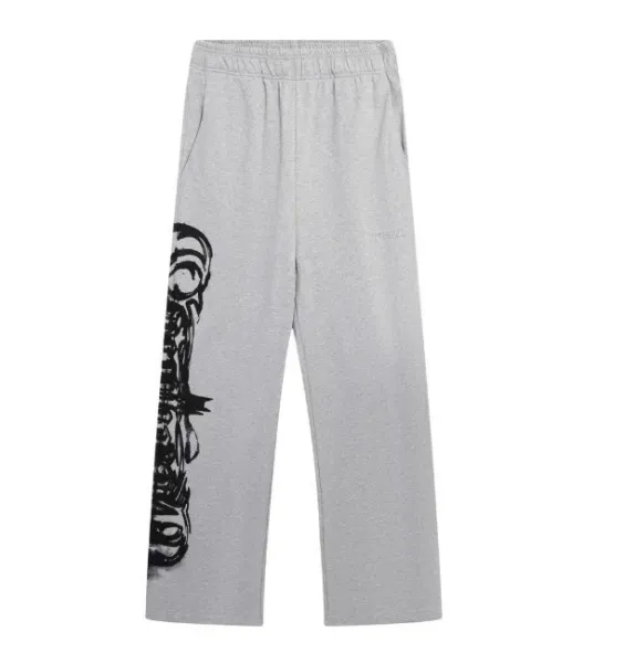 Design Graphic Print Gray Sweatpants - 1