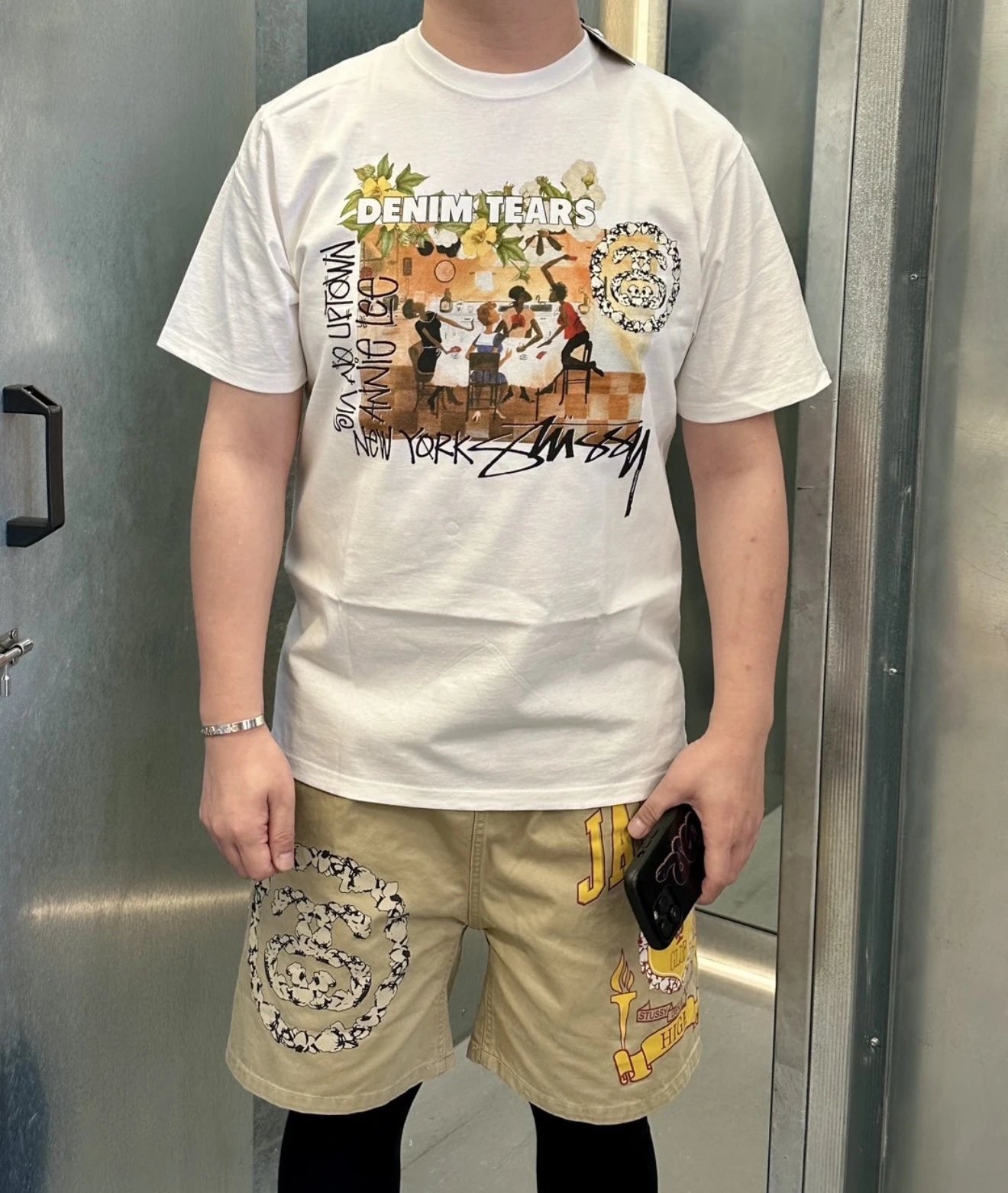 Stussy x Denim Tears Jamaica High Shorts Beige - 3