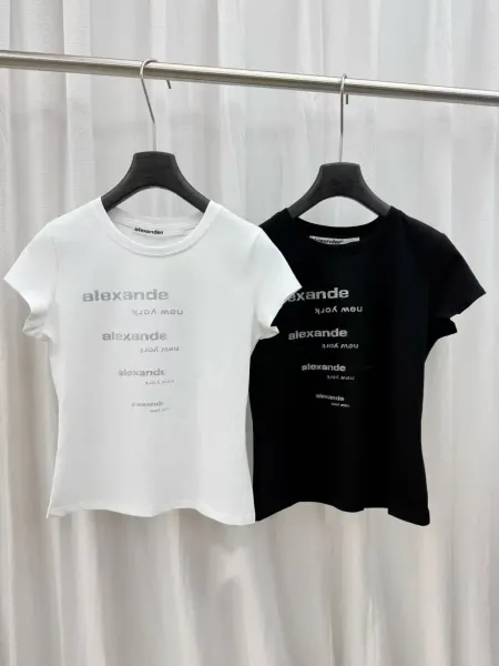 Alexander Wang Logo Repeat Print White T-Shirt - 11