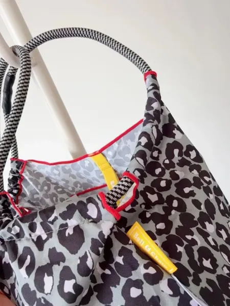 Hello Kitty Leopard Print Tote Bag with Embroidered Character and Charm - 32