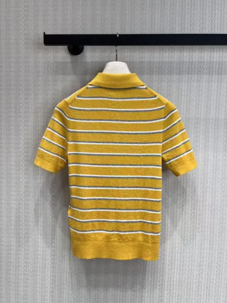 Marni Striped Knit Polo Pink Polo Shirt - 5