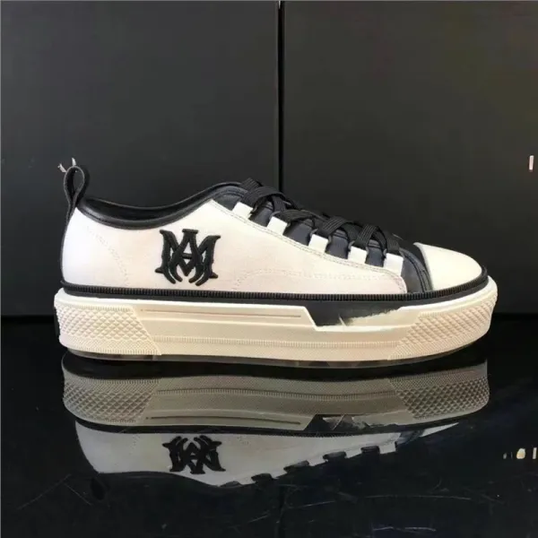 Amiri MM Logo Low-Top White and Black Sneakers - 1