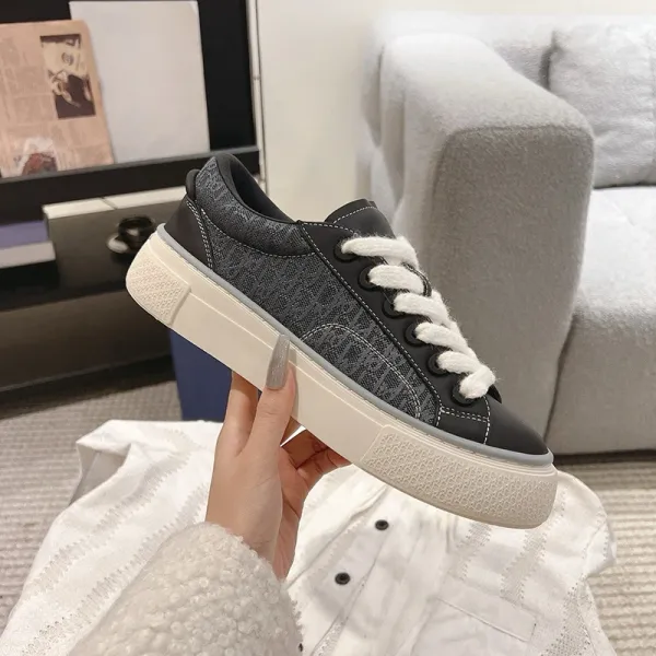 Dior B23 Oblique Embroidered Navy Sneakers - 14