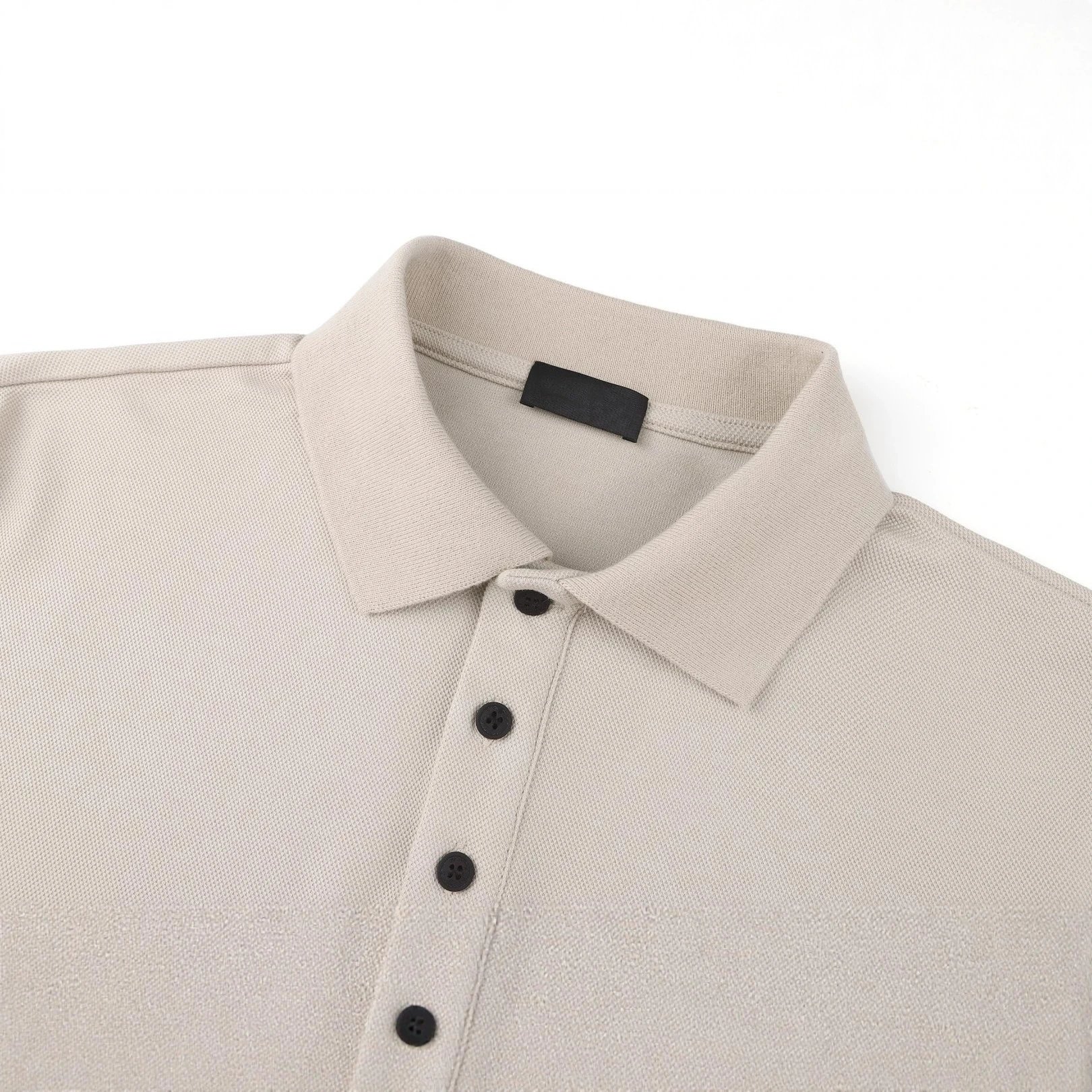Polo Shirt Beige Embroidered Classic Fit