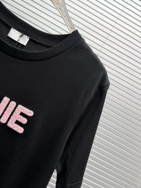 Celine CELN Logo Embellished Black T-Shirt - 8