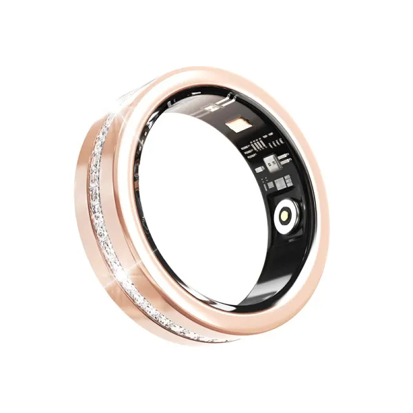 Design Smart Ring with Crystal Accents Rose Gold Smart Ring Jewelry - 25