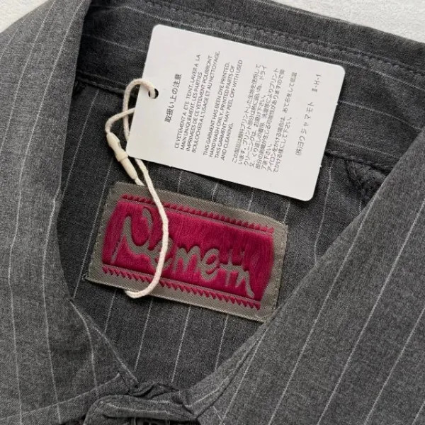 Needles Kimono Jacket Gray Pinstripe with White Rope Motif Outerwear - 31