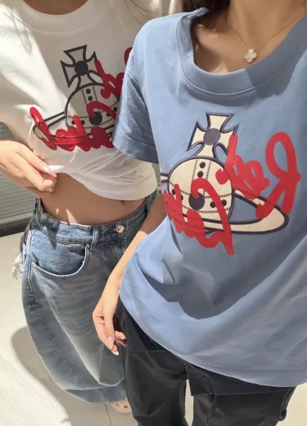 Vivienne Westwood Red Label Orb Logo T-Shirt Light Blue - 2