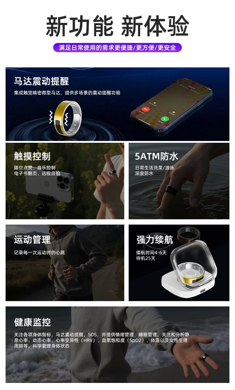 Design Smart Ring Gold and Silver Smart Ring Jewelry - 4