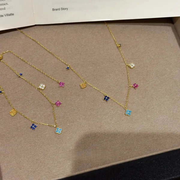 Design Multicolor Floral Charm Necklace Jewelry - 6