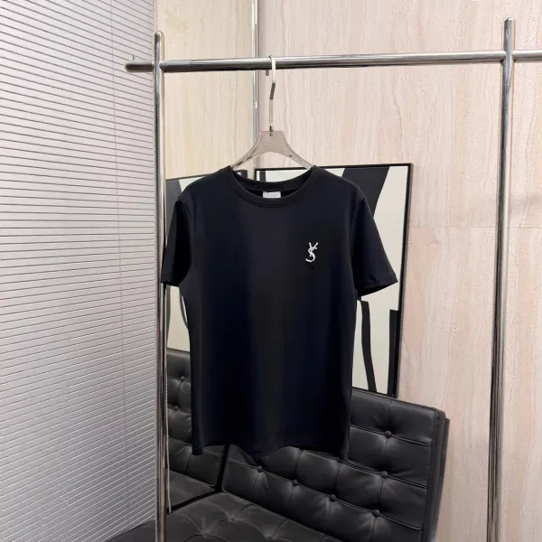 Saint Laurent Monogram Embroidered White T-Shirt - 6