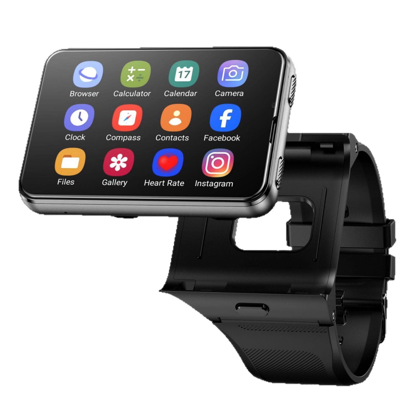 Smart Watch Black Rectangular Touchscreen Smartwatch