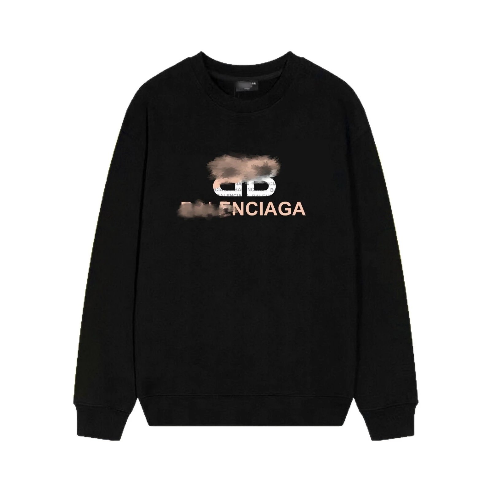 Balenciaga Logo Print White Black Crewneck Sweatshirt