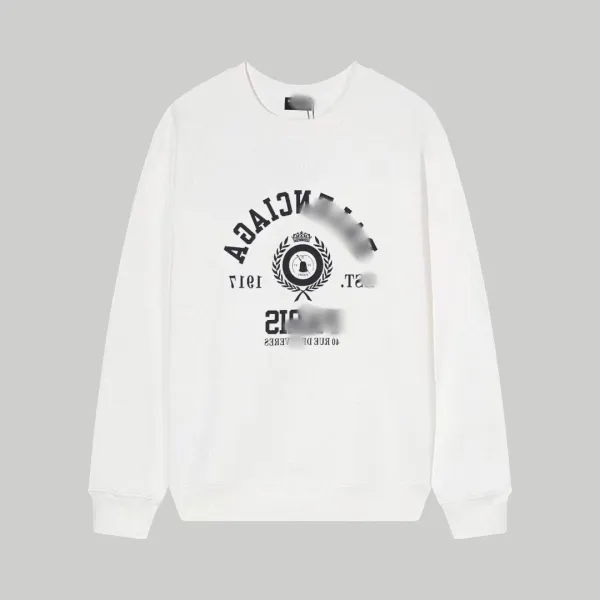 Balenciaga Logo Print White Hoodie - 1