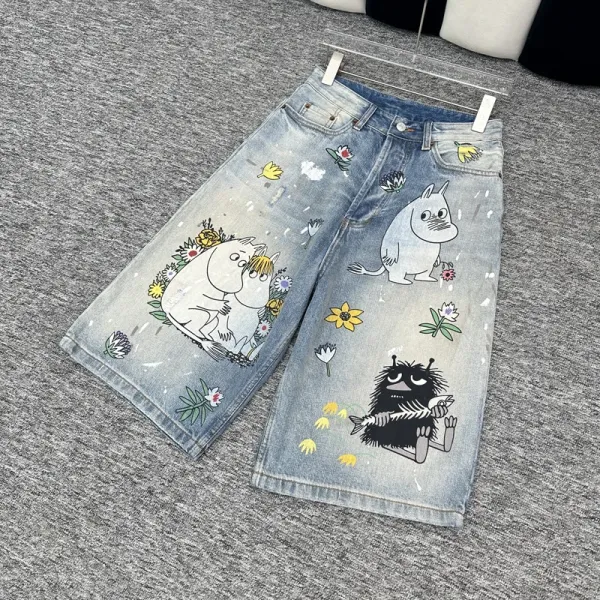Moomin x Design Denim Shorts Multicolor Jeans - 1
