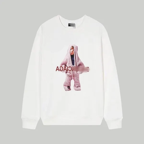 Balenciaga Graphic Print Hoodie White - 1
