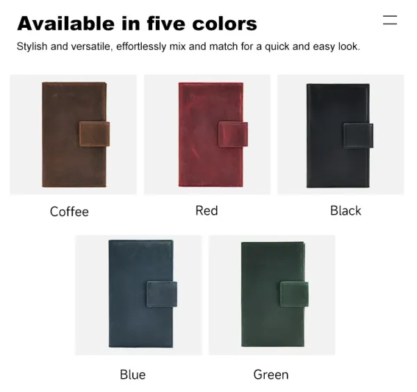 Design Vintage-Style Brown Leather Journal Cover Wallets - 9