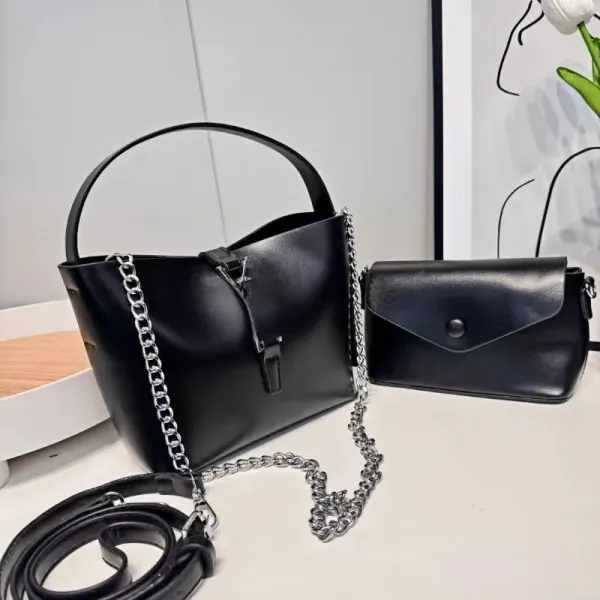 Design Chain-Handle Shoulder Bag Set in Beige - 15