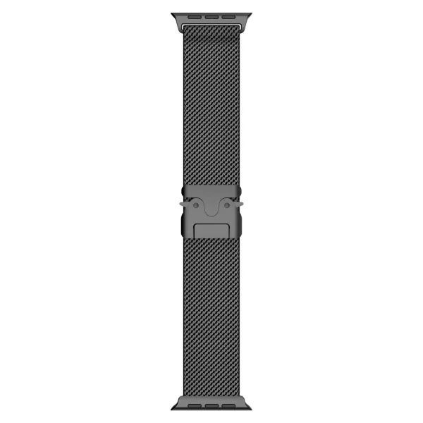 Apple Milanese Loop Watch Band Black and Silver Smartwatch Strap Smartwatches - 17