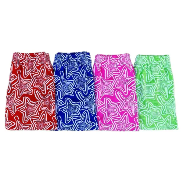 Design Star Pattern Neon Green Mesh Shorts - 3
