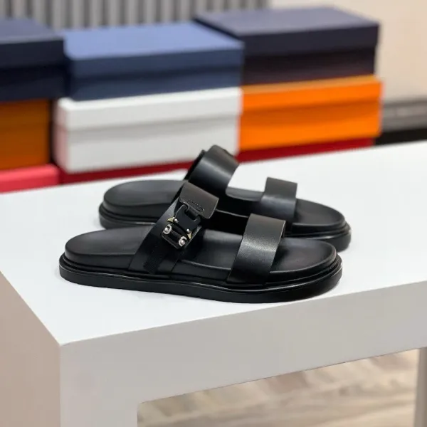 Balenciaga Triple S Slide Black Sandals - 1