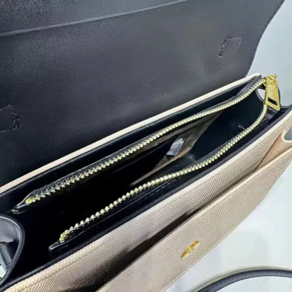 Design Two-Tone Envelope Flap Handbag Black Beige Handbags - 12