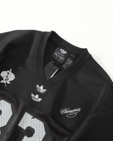 Design Mesh Football Jersey Black with Number 33 - 6