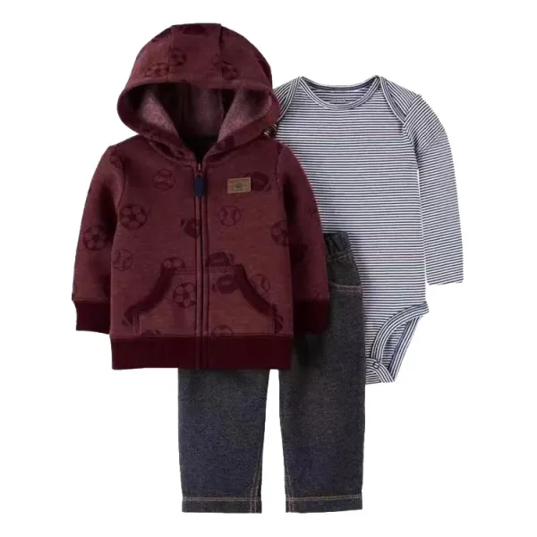 Design Carter's Tiny Ranger Explorer Set Burgundy / White / Denim Blue Baby Clothing Set Sets - 34