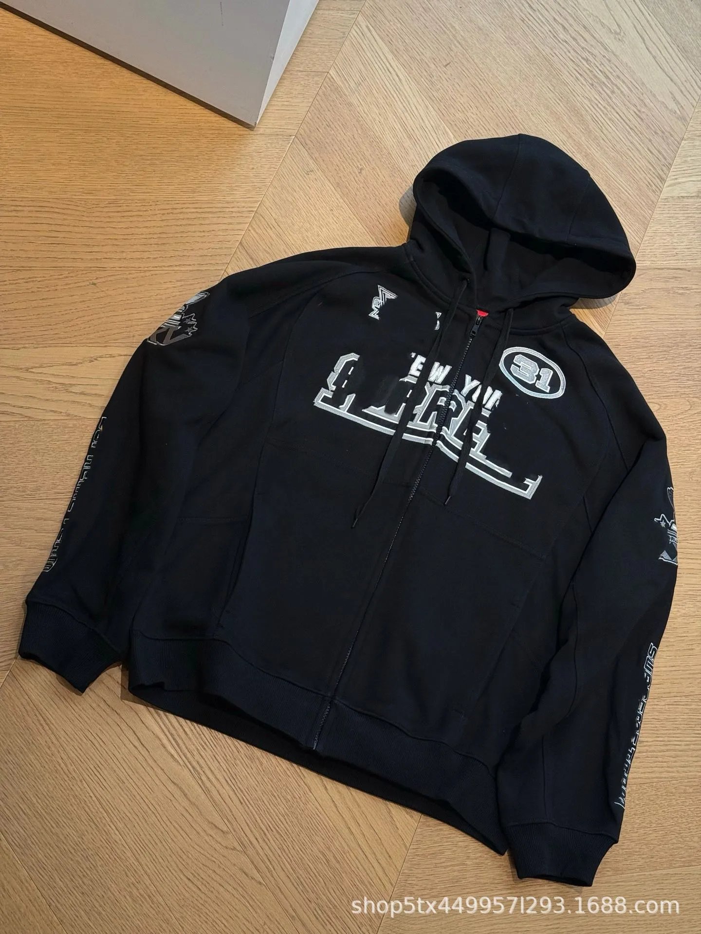 Mitchell & Ness San Francisco 49ers Full-Zip Hoodie White Burgundy - 5