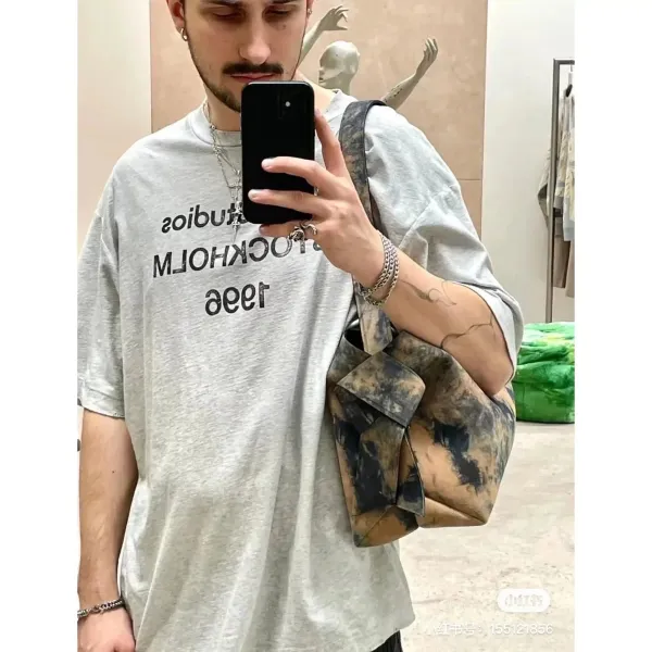 Acne Studios Stockholm 1996 Graphic T-Shirt Black and Gray - 7