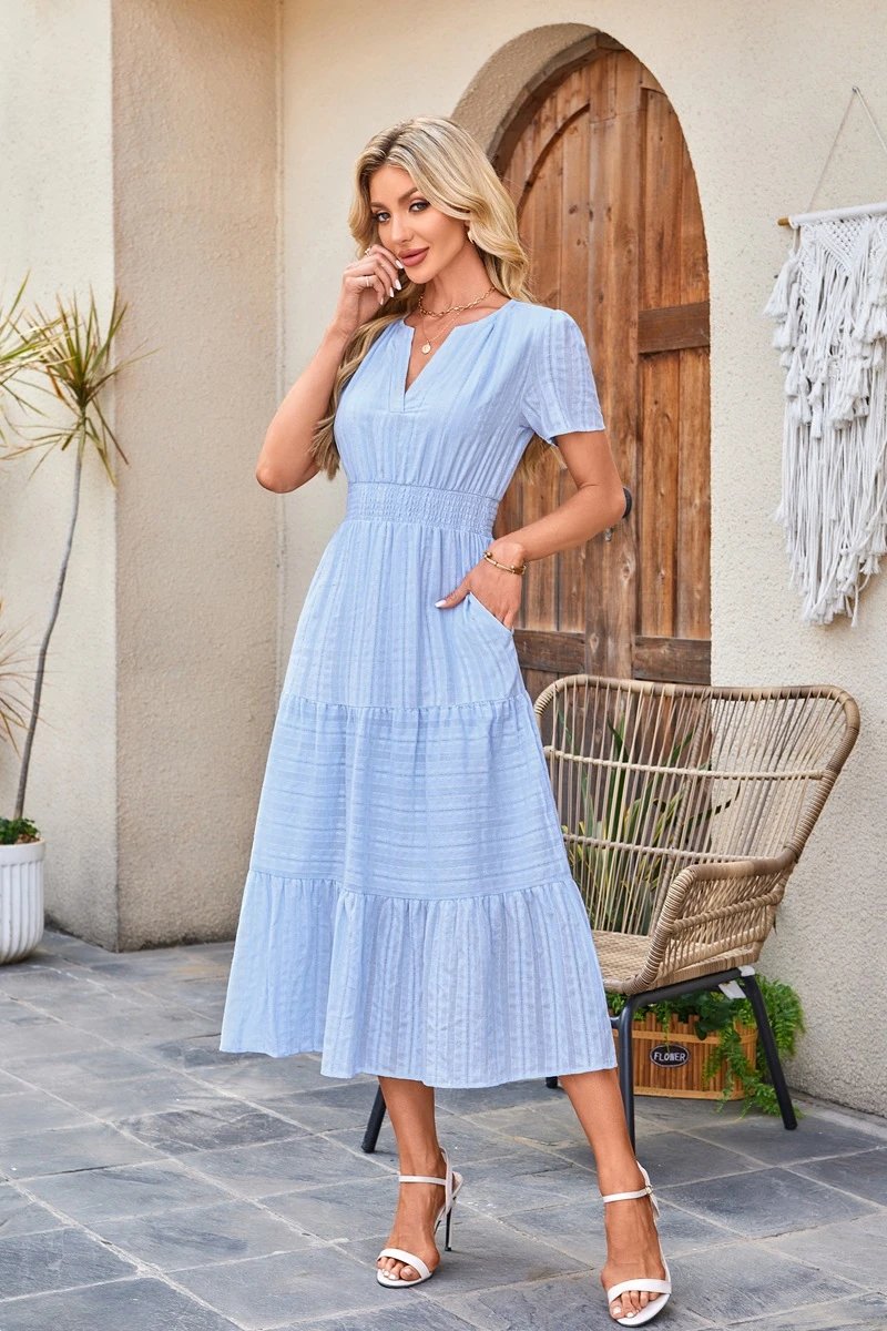 Design Tiered Ruffle Midi Dress Pink - 14