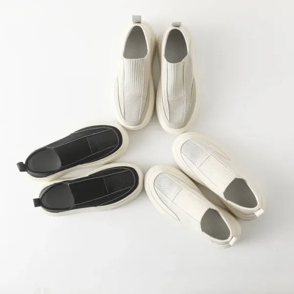 Design Slip-On Platform Sneakers Beige - 2