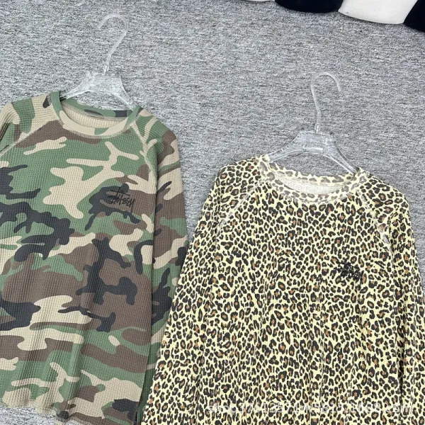 Design Leopard Print Sheer Long Sleeve Top Tops - 5