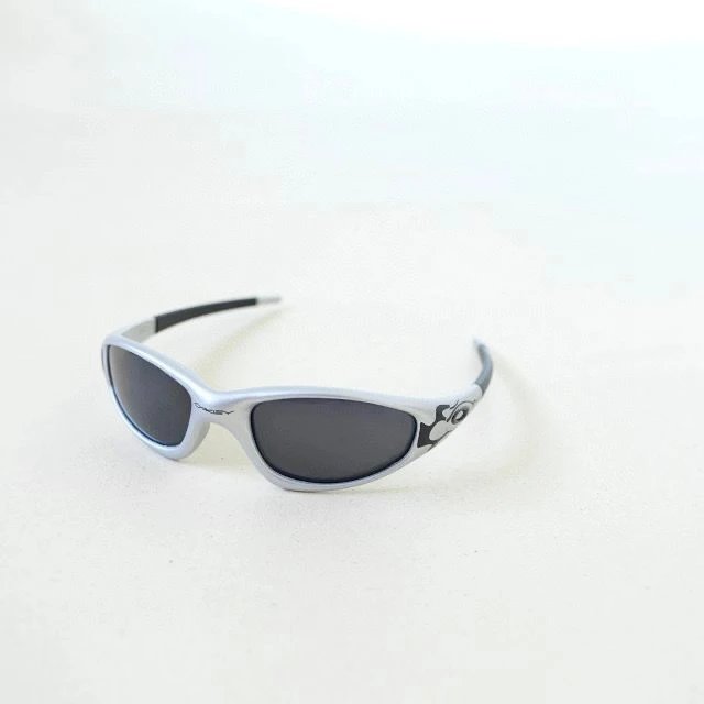 Oakley Frogskins Sunglasses Silver Frame with Black Lenses - 19