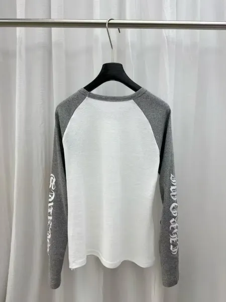 Chrome Hearts American Flag Raglan Long Sleeve T-Shirt White / Gray - 13