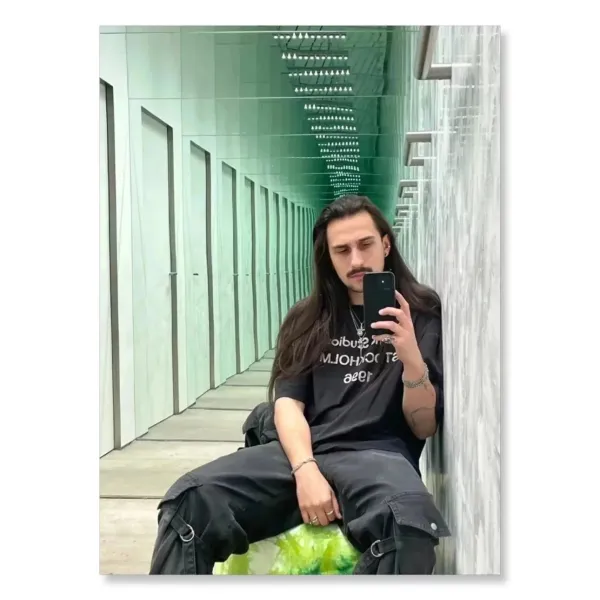 Acne Studios Stockholm 1996 Graphic T-Shirt Black and Gray - 12