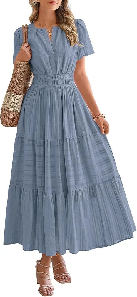 Design Tiered Ruffle Midi Dress Pink - 34