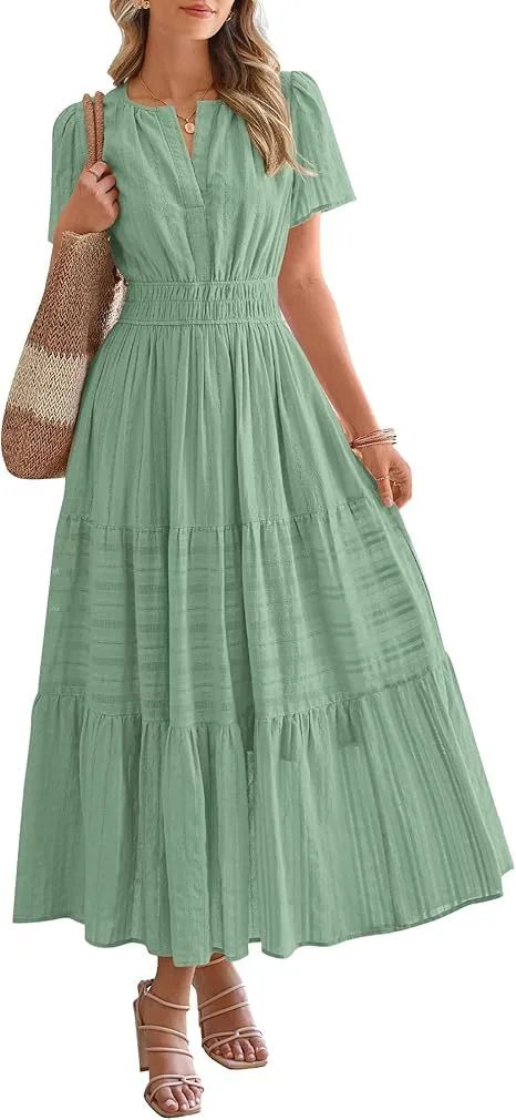 Design Tiered Ruffle Midi Dress Pink - 40